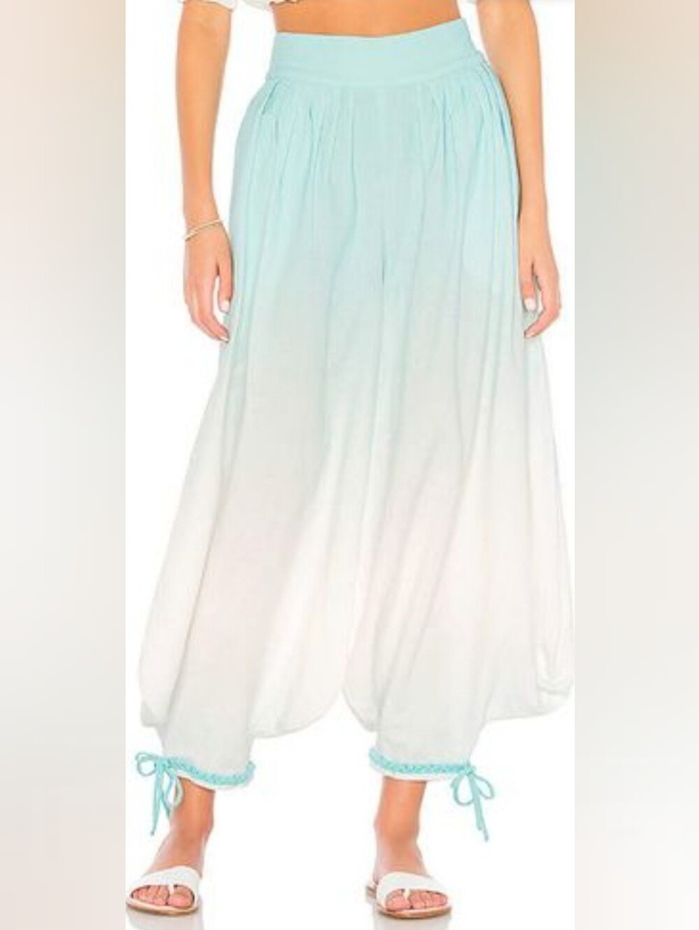 A Mere Co Harem Linen Pants Sz XS Ombre Resortwear Vacation Summer Boho Chic